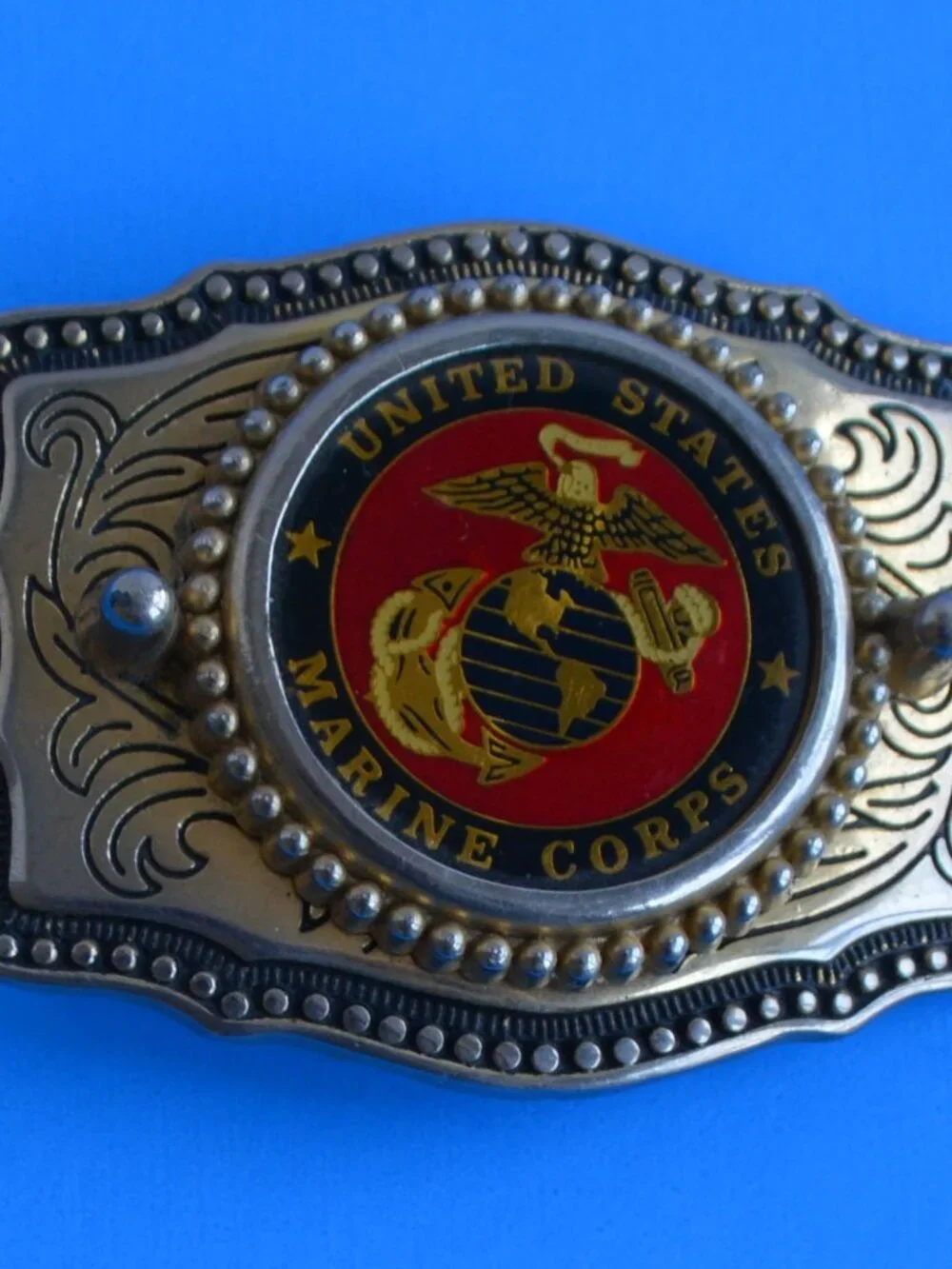 Vintage Western Style United States Marine Corps (USMC) Belt Buckle